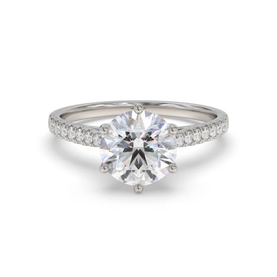 Round Diamond Shoulder Set Engagement Ring