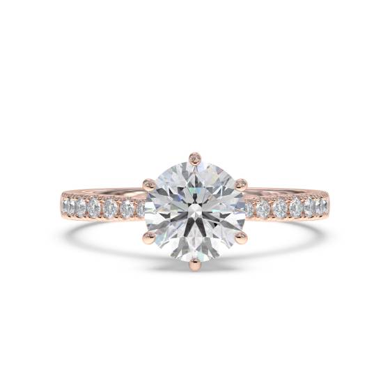 Round Diamond Shoulder Set Engagement Ring