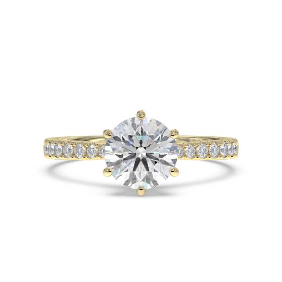 Round Diamond Shoulder Set Engagement Ring
