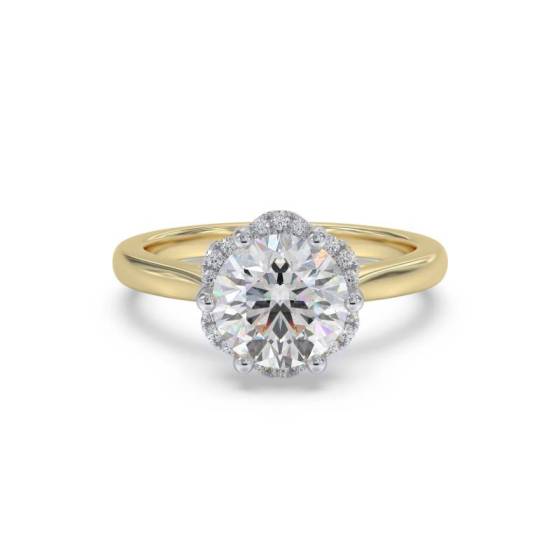GIA Certified 0.75ct VVS2/F Modern Side Halo Round Diamond Engagement Ring