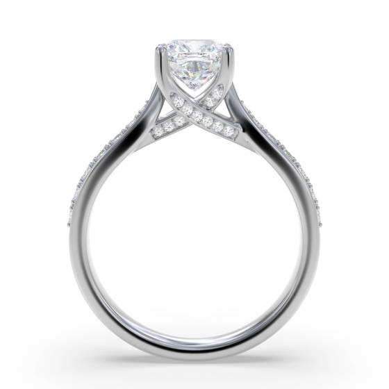 Cushion Diamond Shoulder Set Ring