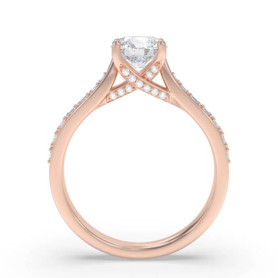 Round Diamond Shoulder Set Engagement Ring