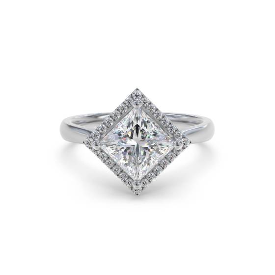 Princess Diamond Single Halo Ring
