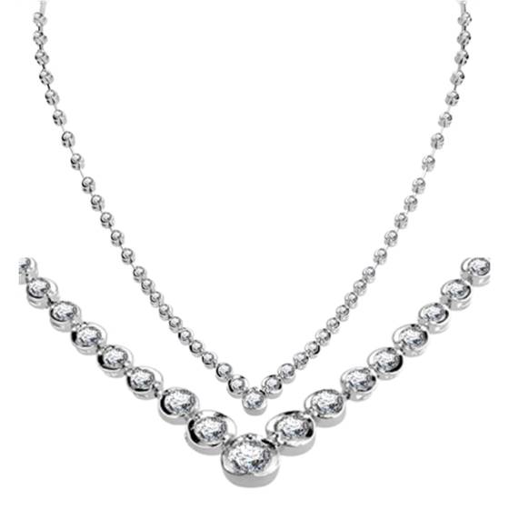 1.60ct VS/F-G Elegant V Shaped Round Diamond Necklace