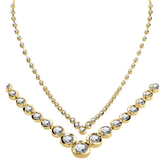 1.60ct VS/F-G Elegant V Shaped Round Diamond Necklace