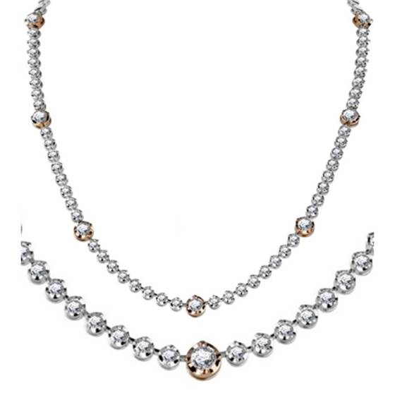 4.50ct VS/F-G Elegant Round Diamond Drop Necklace