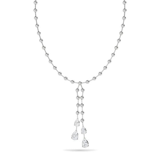 1.55ct VS/F-G Elegant Round Diamond Two Drop Necklace