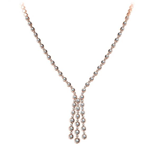 2.50ct VS/F-G Elegant Round Diamond Three Drop Necklace