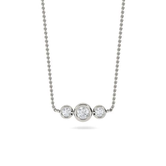 Three Stone Diamond Necklace