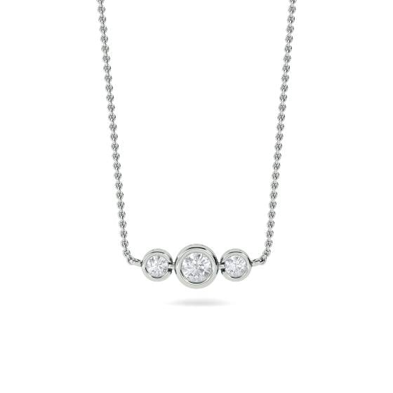 Three Stone Diamond Necklace