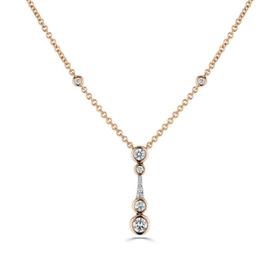 Round Diamond Icicle Drop Necklace