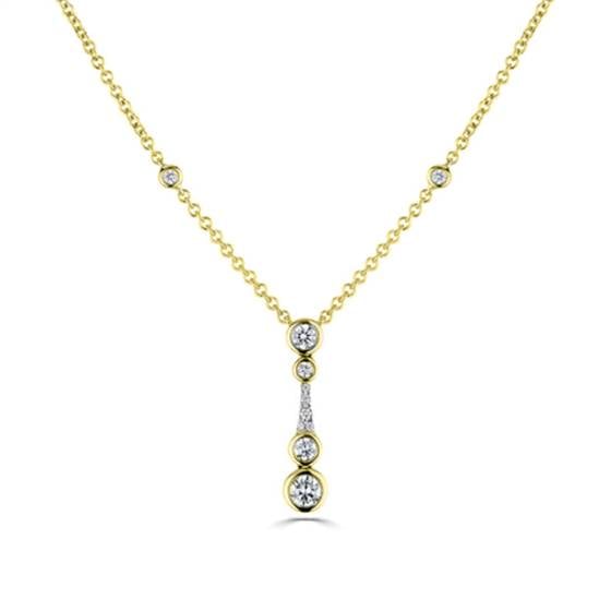 Round Diamond Icicle Drop Necklace
