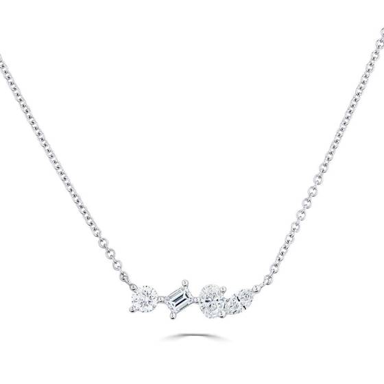 Mixed Diamond shape Smiler Necklace