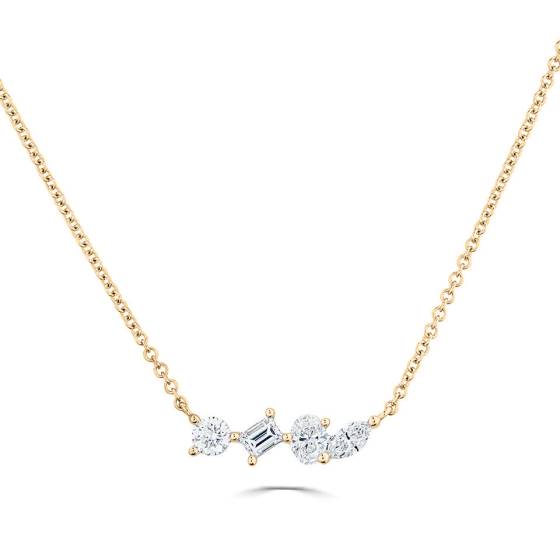 Mixed Diamond shape Smiler Necklace
