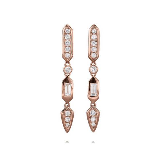 0.60ct Art Deco Diamond Set Drop Earrings
