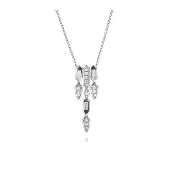 0.70ct Art Deco Diamond Set Drop Necklace