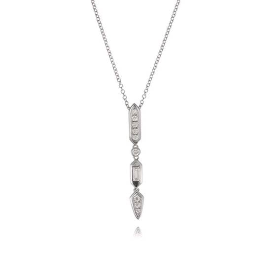 0.30ct Deco Diamond Drop Pendant and Chain