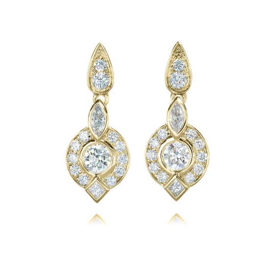 0.85ct Vintage Diamond Drop Earrings
