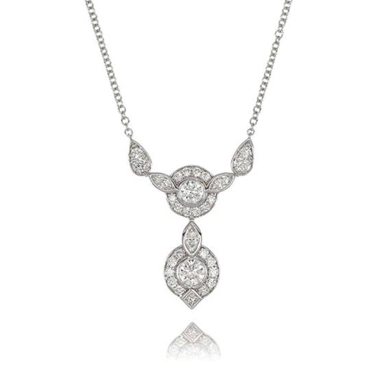 1.00ct Vintage Diamond Drop Necklace