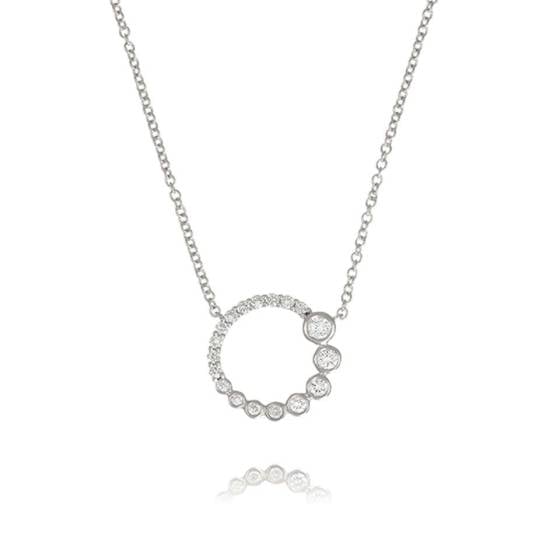 0.40ct Graduating Diamond Set Circle Necklace
