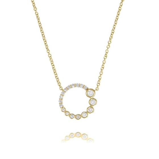 0.40ct Graduating Diamond Set Circle Necklace