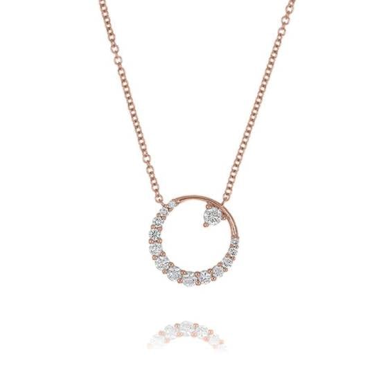 0.55ct Graduating and Accent Diamond Circle Necklace