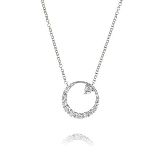 0.55ct Graduating and Accent Diamond Circle Necklace