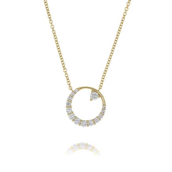 0.55ct Graduating and Accent Diamond Circle Necklace