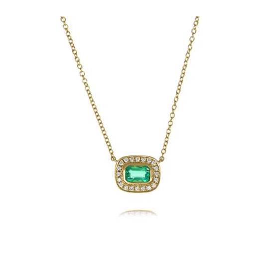 0.15ct Emerald and Diamond Necklace