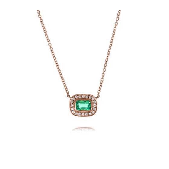 0.15ct Emerald and Diamond Necklace