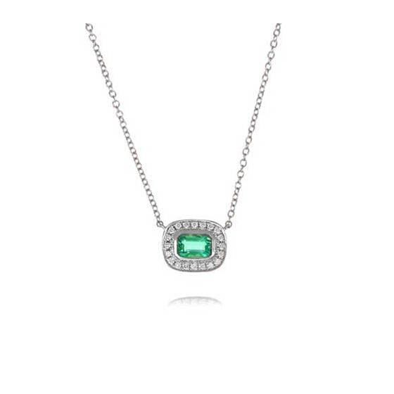 0.15ct Emerald and Diamond Necklace