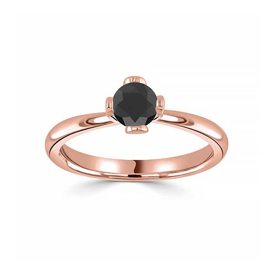 Black Diamond Solitaire Ring