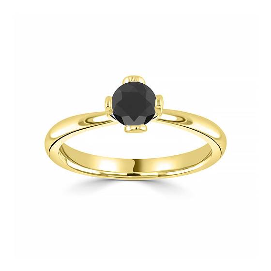 Black Diamond Solitaire Ring