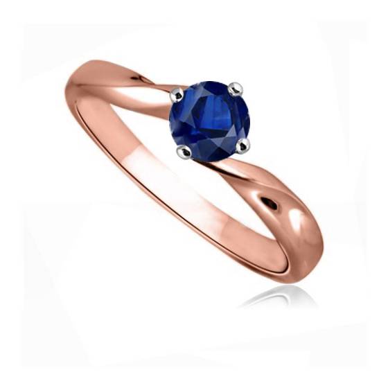 Classic Round Blue Sapphire Solitaire Ring