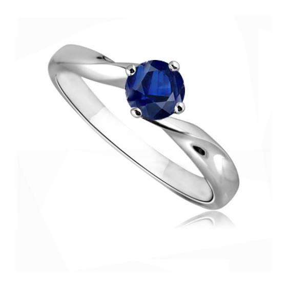 Classic Round Blue Sapphire Solitaire Ring