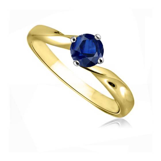 Classic Round Blue Sapphire Solitaire Ring