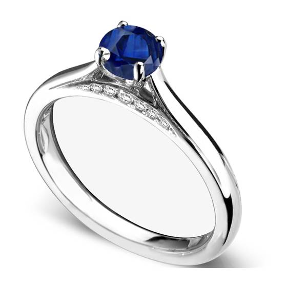 Classic Round Blue Sapphire Solitaire Ring