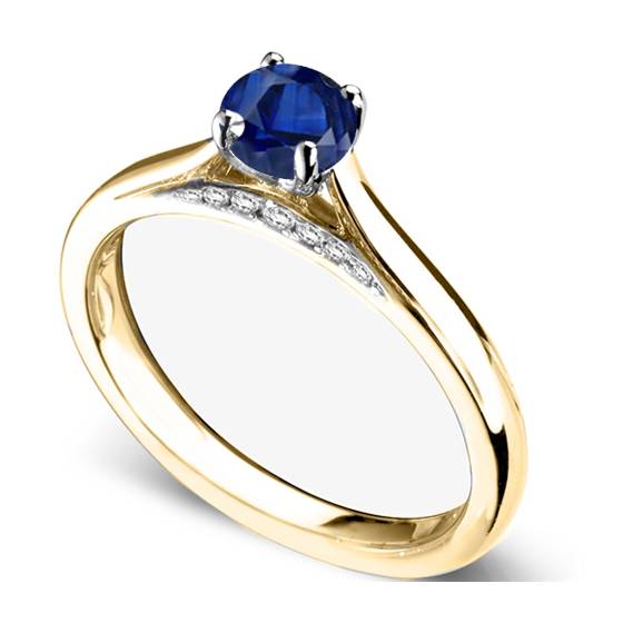 Classic Round Blue Sapphire Solitaire Ring