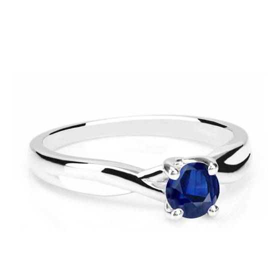 Classic Round Blue Sapphire Solitaire Ring