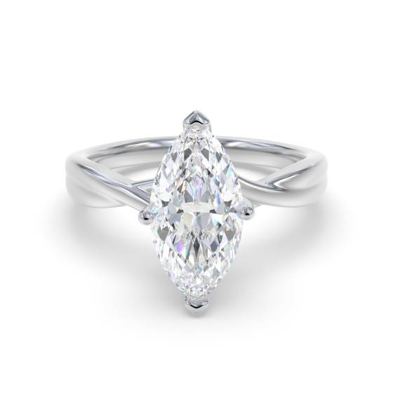 Marquise Diamond Infinity Twist Engagement Ring