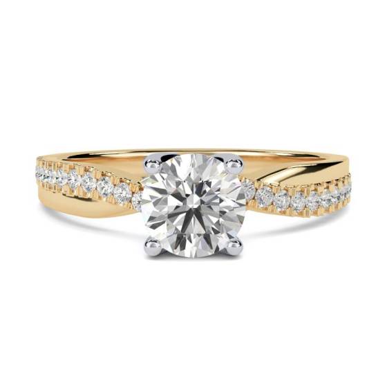 GIA Certified 0.50ct VS2/D Infinity Round Shoulder Set Diamond Engagement Ring