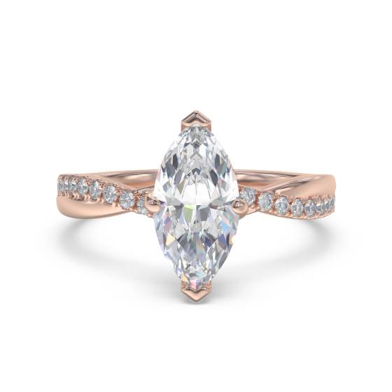 Infinity Marquise and Round Diamond Engagement Ring