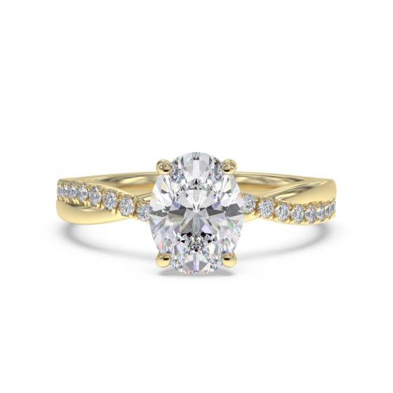 Infinity Oval and Round Diamond Engagement Ring