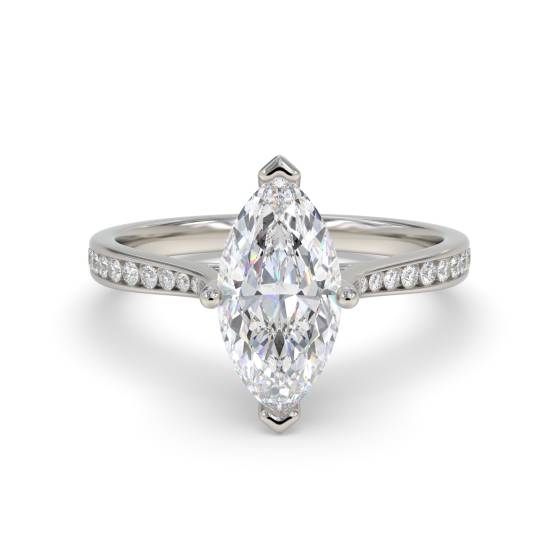 Marquise Diamond Shoulder Set Engagement Ring