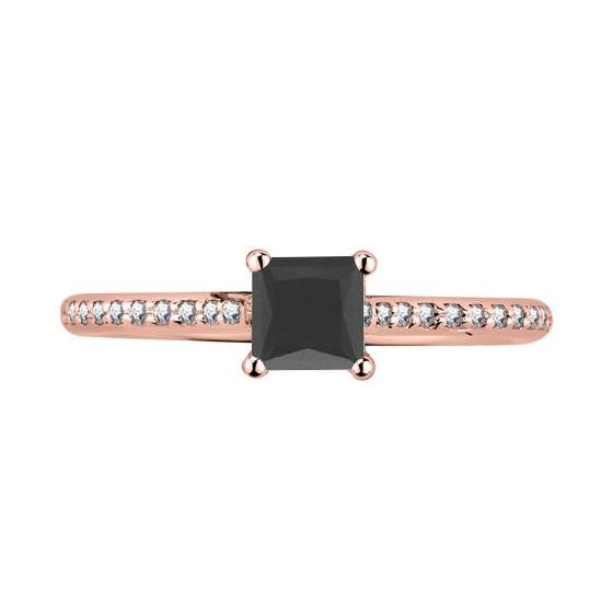 Black Diamond Shoulder Set Ring