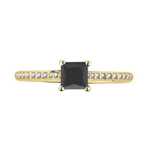 Black Diamond Shoulder Set Ring