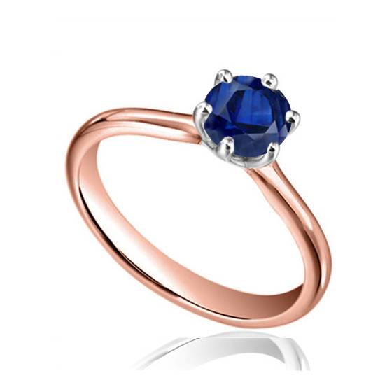 Classic Round Blue Sapphire Solitaire Ring