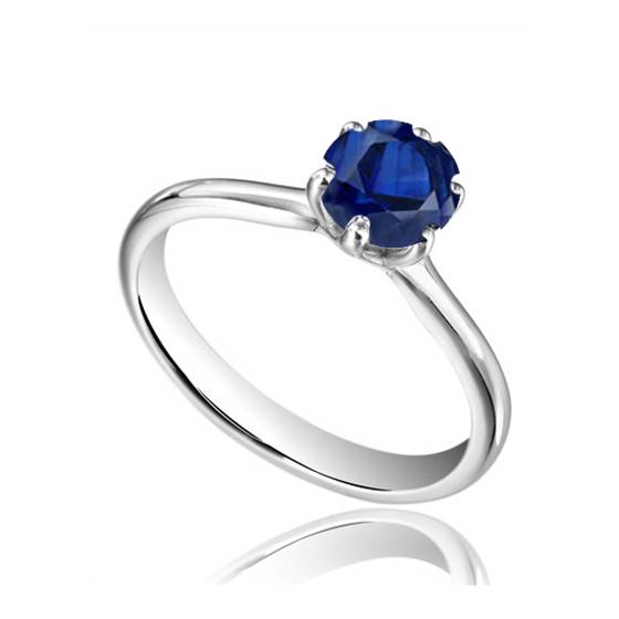 Classic Round Blue Sapphire Solitaire Ring