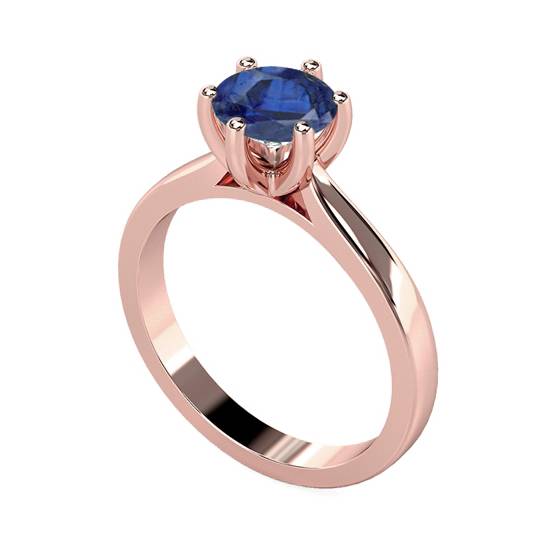 Classic Round Blue Sapphire Solitaire Ring