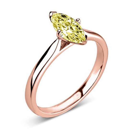 Elegant Fancy Yellow Marquise Diamond Engagement Ring